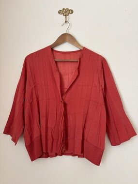 Babette Terracotta Pleated Layering Top Small Lagenlook Art To Wear